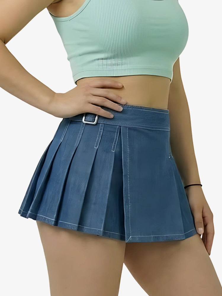 Damen Blauer Denim Kilt