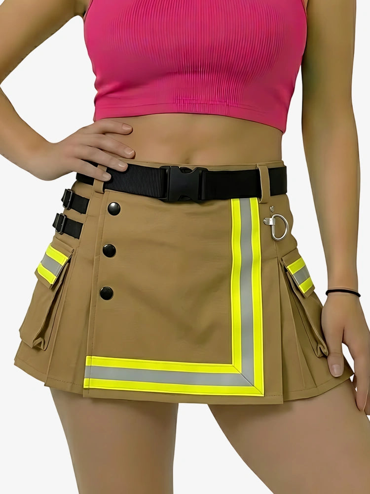 Damen Brauner Feuerwehr-Kilt