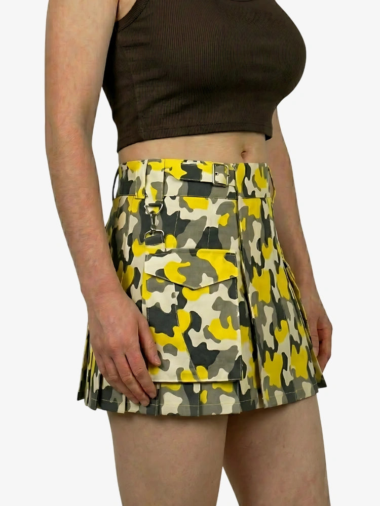 Damen Moderner Muster Tactical Camouflage Utility Kilt