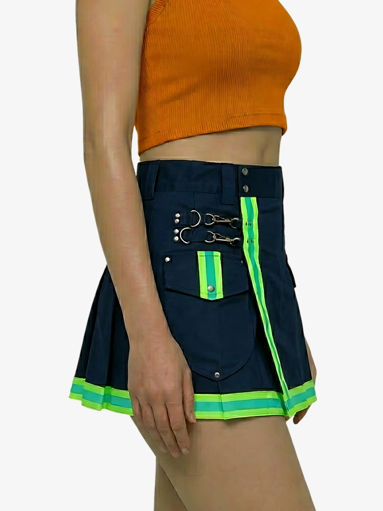 Damen Navyblauer Feuerwehr Utility Kilt