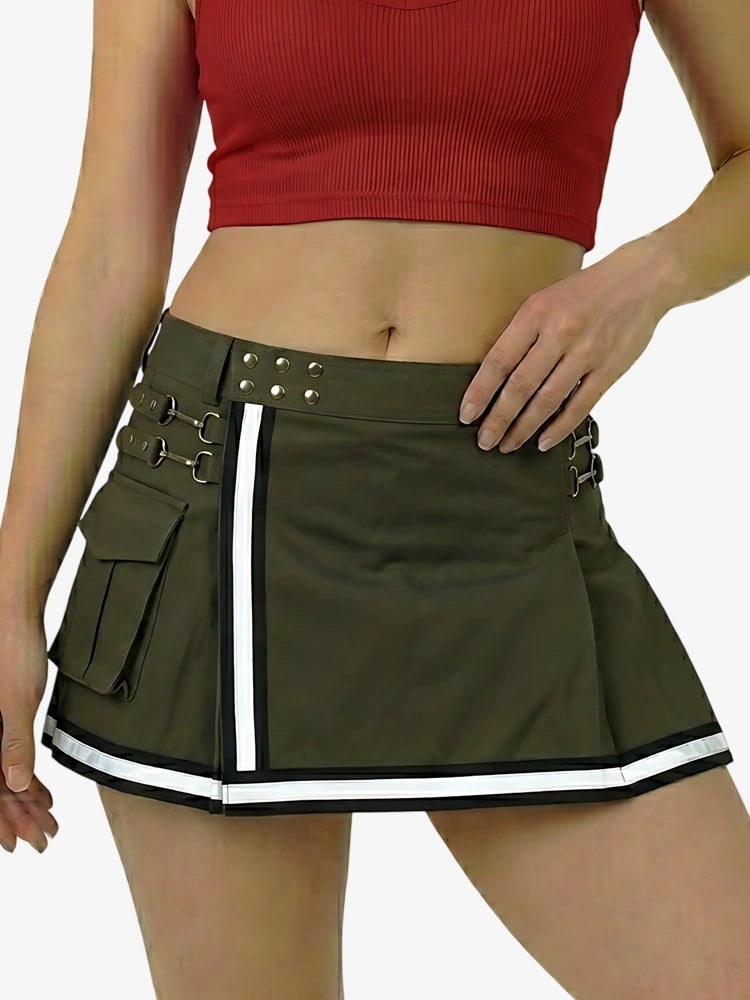 Damen Olivgrüner Feuerwehr Reflektierender Utility Kilt