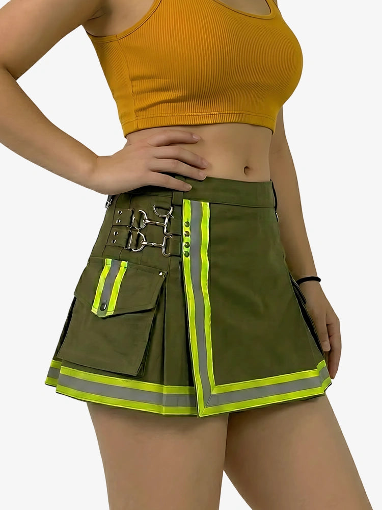 Damen Olivgrüner Feuerwehr Utility Kilt