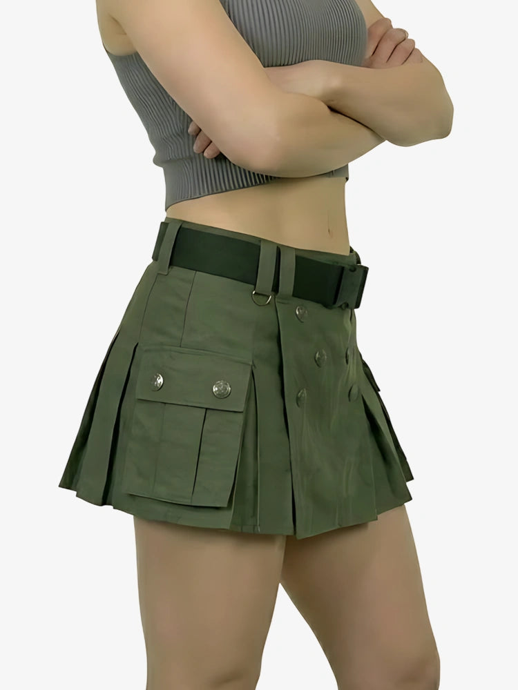 Damen Olivgrüner Utility Kilt