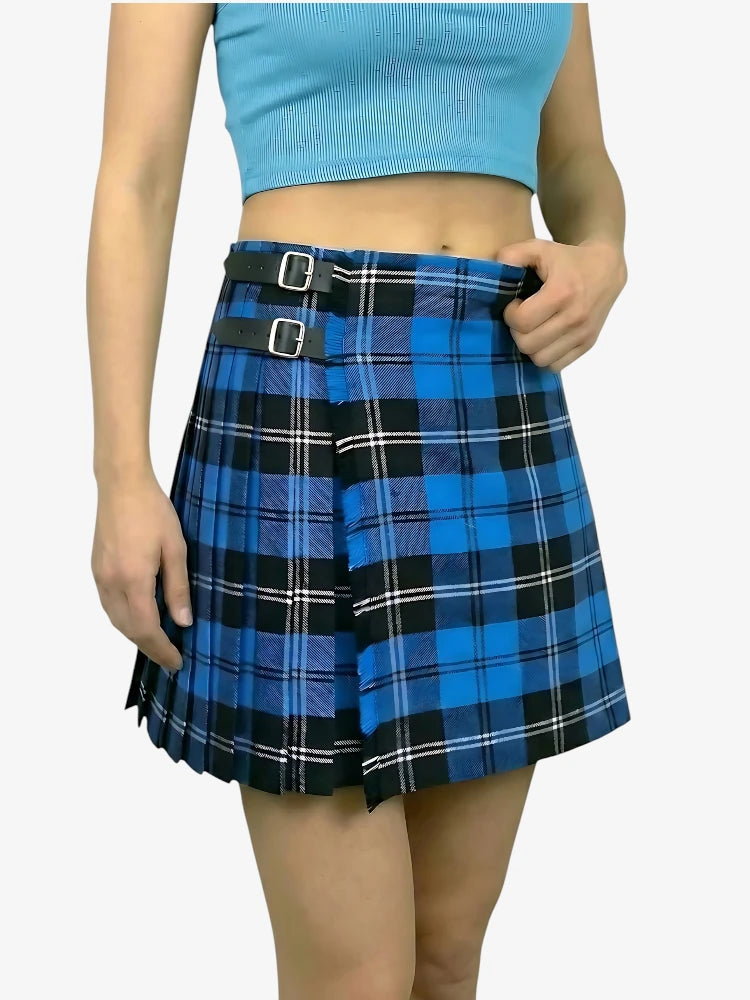 Damen Ramsay Blau Tartan Kilt
