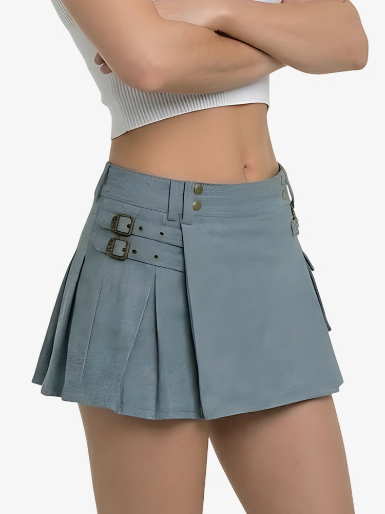 Damen himmelblauer Denim Utility Kilt