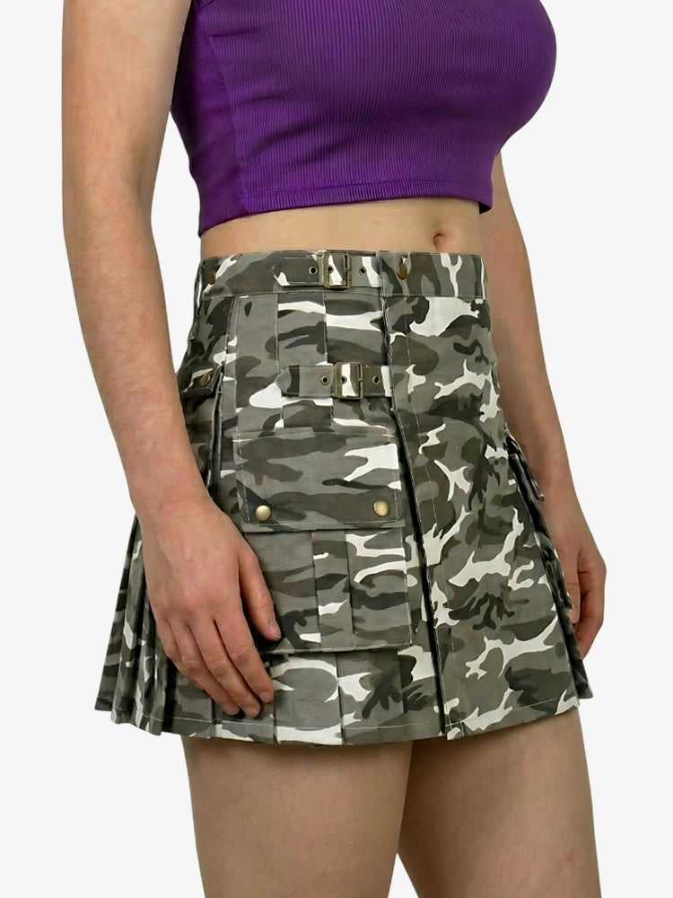 Damen Urban Snow Camouflage Utility Kilt